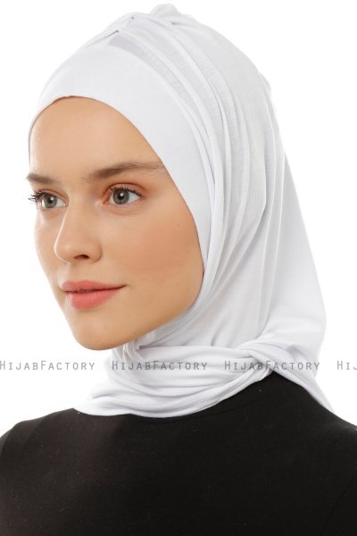 Isra Plain - Hvid One-Piece Viskos Hijab