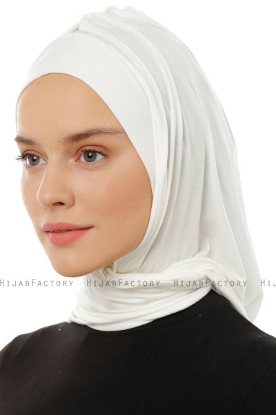 Isra Plain - Creme One-Piece Viskos Hijab