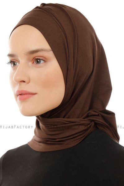 Isra Plain - Brun One-Piece Viskos Hijab