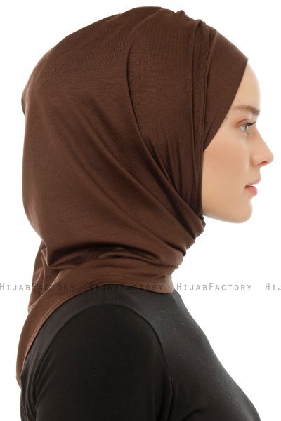 Isra Plain - Brun One-Piece Viskos Hijab