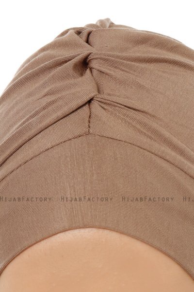 Isra Plain - Mørk Taupe One-Piece Viskos Hijab