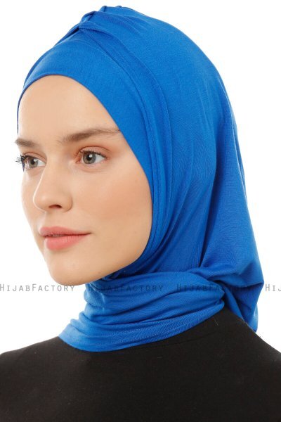 Isra Plain - Blå One-Piece Viskos Hijab