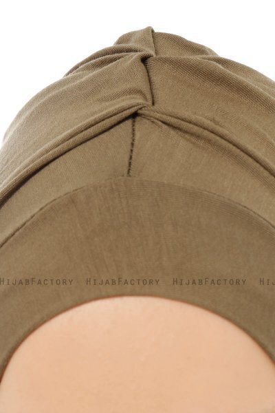 Isra Plain - Khaki One-Piece Viskos Hijab