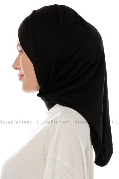 Isra Cross - Sort One-Piece Viskos Hijab