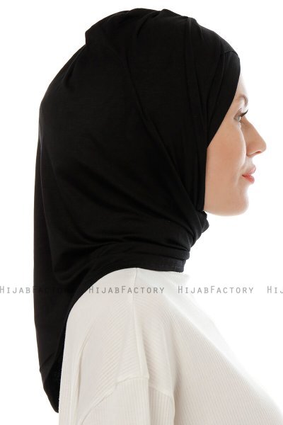 Isra Cross - Sort One-Piece Viskos Hijab