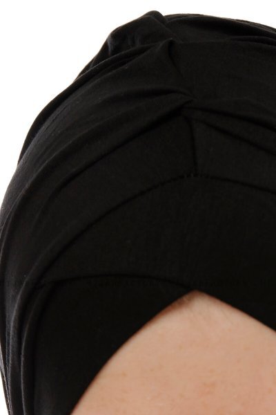 Isra Cross - Sort One-Piece Viskos Hijab