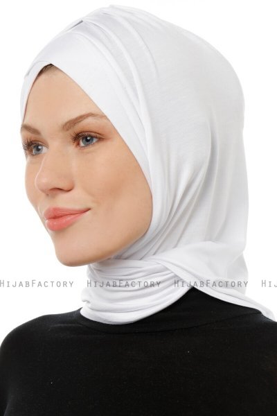 Isra Cross - Hvid One-Piece Viskos Hijab
