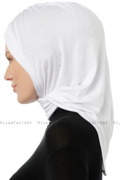 Isra Cross - Hvid One-Piece Viskos Hijab