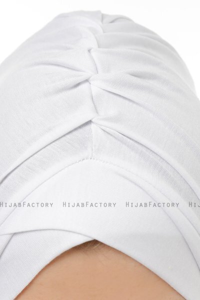 Isra Cross - Hvid One-Piece Viskos Hijab