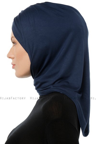 Isra Cross - Marine Blå One-Piece Viskos Hijab