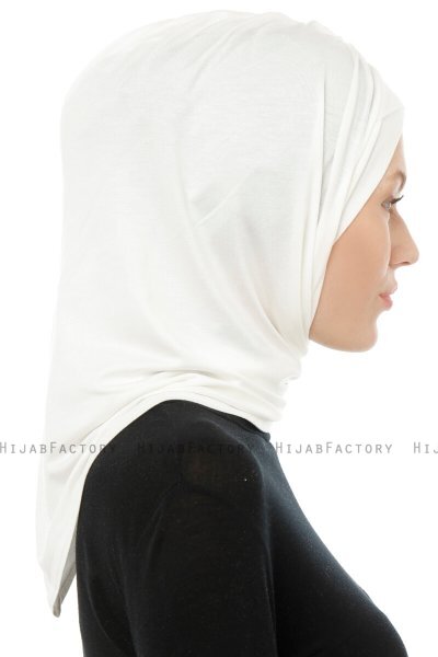 Isra Cross - Creme One-Piece Viskos Hijab