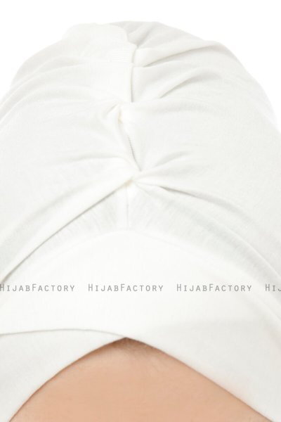 Isra Cross - Creme One-Piece Viskos Hijab