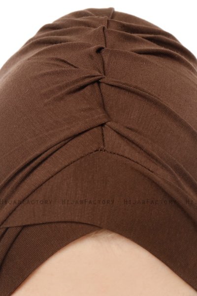 Isra Cross - Brun One-Piece Viskos Hijab
