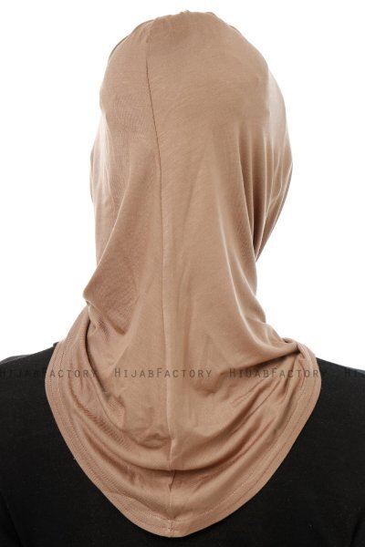 Isra Cross - Mørk Taupe One-Piece Viskos Hijab