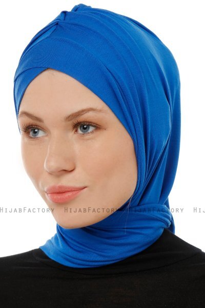 Isra Cross - Blå One-Piece Viskos Hijab