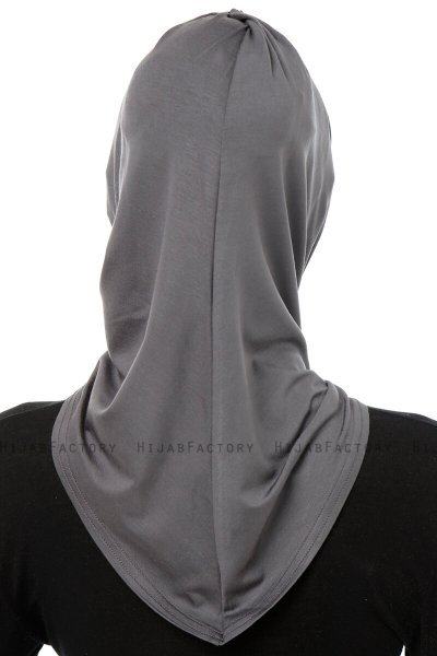 Isra Cross - Mørkegrå One-Piece Viskos Hijab