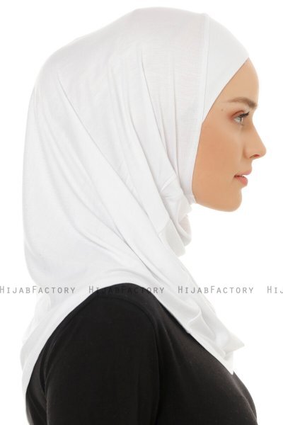 Hanfendy Plain Logo - Hvid One-Piece Hijab