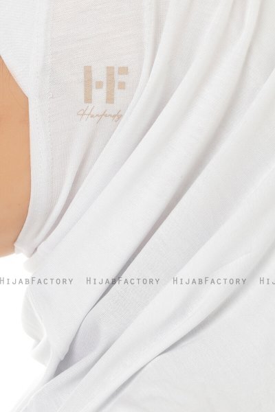 Hanfendy Plain Logo - Hvid One-Piece Hijab
