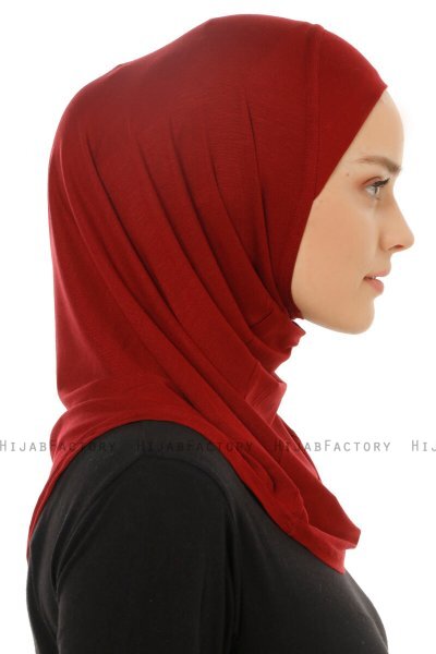 Hanfendy Plain Logo - Bordeaux One-Piece Hijab