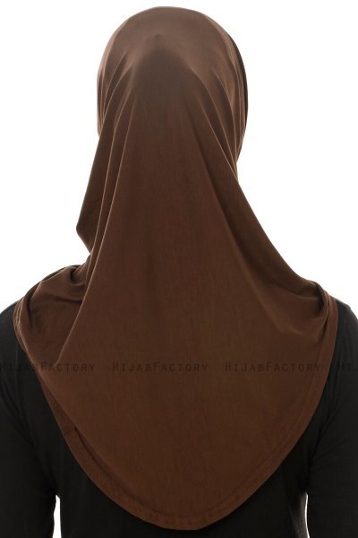 Hanfendy Plain Logo - Brun One-Piece Hijab