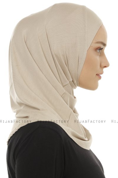 Hanfendy Plain Logo - Lys Taupe One-Piece Hijab