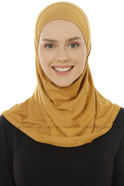 Hanfendy Plain Logo - Sennepsgul One-Piece Hijab