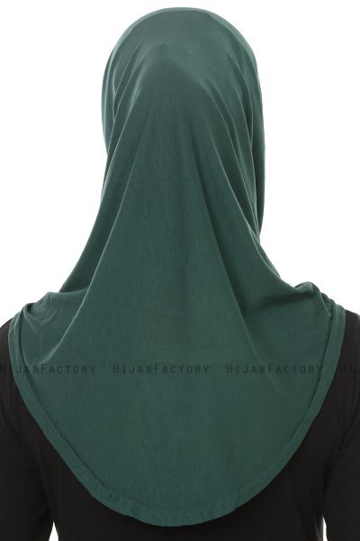 Hanfendy Plain Logo - Mørkegrøn One-Piece Hijab