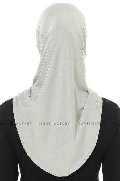 Hanfendy Plain Logo - Lysegrå One-Piece Hijab