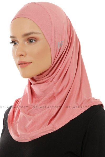 Hanfendy Plain Logo - Mørkrosa One-Piece Hijab