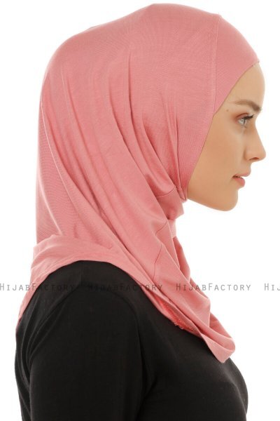 Hanfendy Plain Logo - Mørkrosa One-Piece Hijab