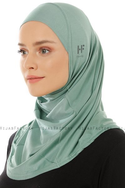 Hanfendy Plain Logo - Grøn One-Piece Hijab