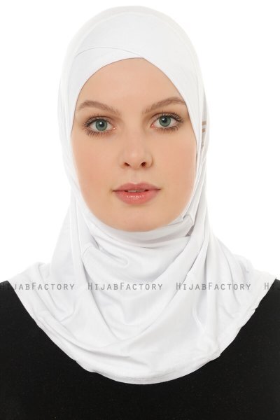 Hanfendy Cross Logo - Hvid One-Piece Hijab