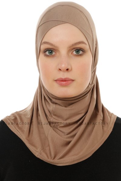 Hanfendy Cross Logo - Mørk Taupe One-Piece Hijab