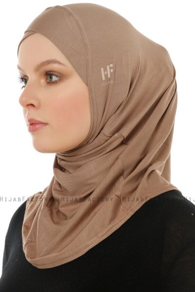 Hanfendy Cross Logo - Mørk Taupe One-Piece Hijab