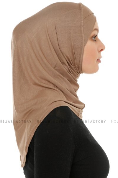 Hanfendy Cross Logo - Mørk Taupe One-Piece Hijab