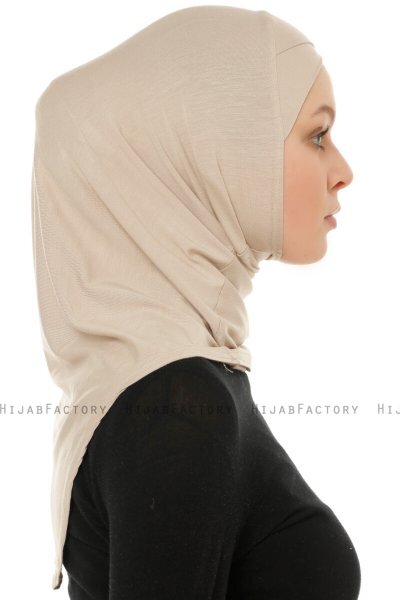Hanfendy Cross Logo - Lys Taupe One-Piece Hijab