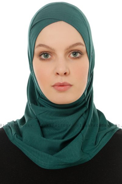 Hanfendy Cross Logo - Mørkegrøn One-Piece Hijab