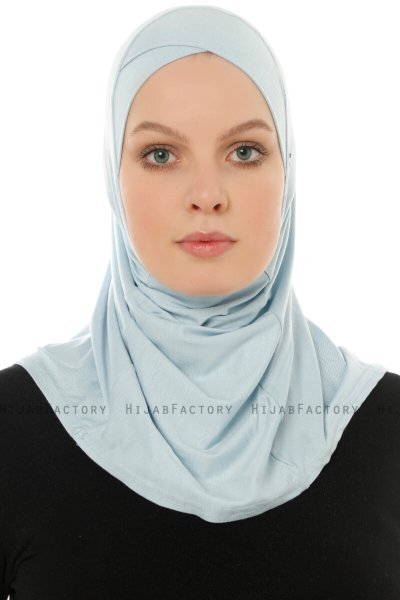 Hanfendy Cross Logo - Baby Blue One-Piece Hijab