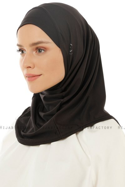 Micro Plain- Sort One-Piece Hijab