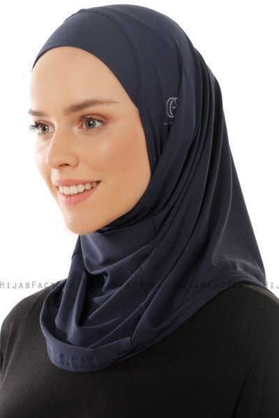 Micro Plain- Marine Blå One-Piece Hijab