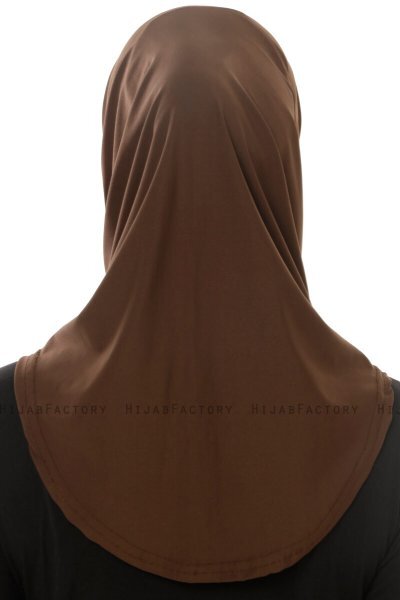 Micro Plain- Brun One-Piece Hijab