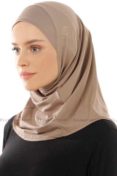 Micro Plain- Mørk Taupe One-Piece Hijab