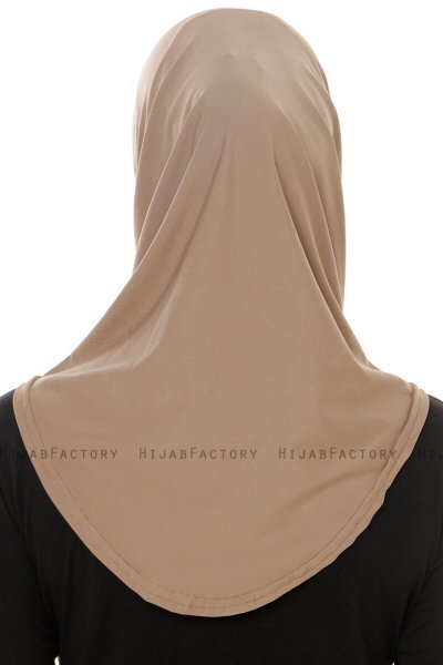 Micro Plain- Mørk Taupe One-Piece Hijab