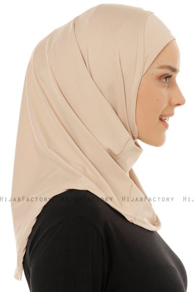 Micro Plain- Lys Taupe One-Piece Hijab