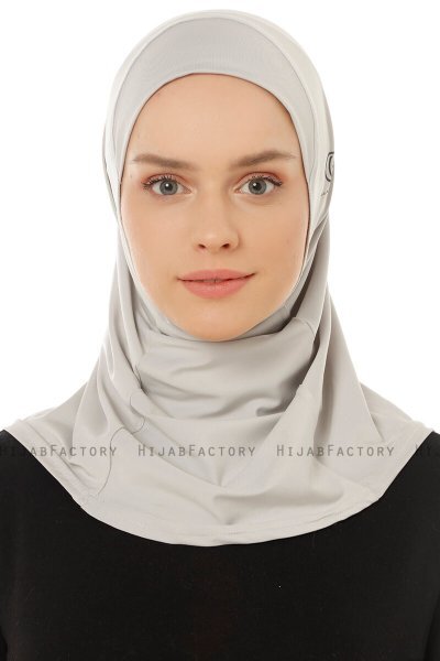 Micro Plain - Lysegrå One-Piece Hijab