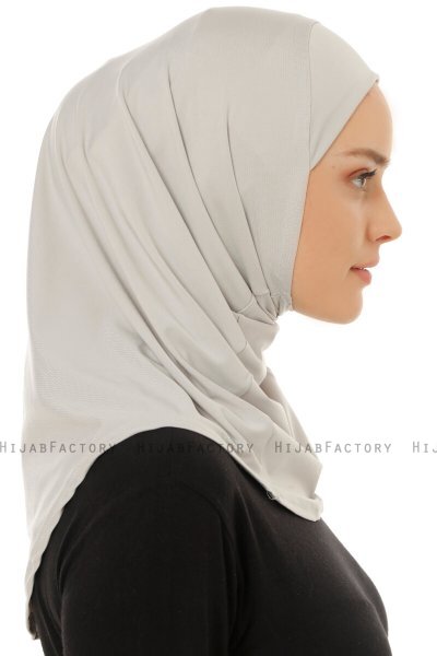 Micro Plain - Lysegrå One-Piece Hijab