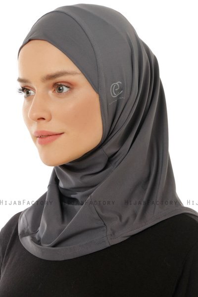 Micro Plain- Anthracite One-Piece Hijab