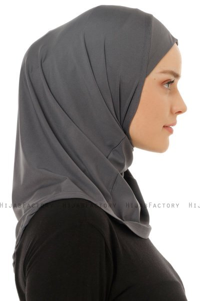 Micro Plain- Anthracite One-Piece Hijab