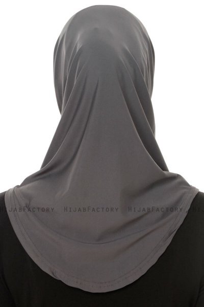 Micro Plain- Anthracite One-Piece Hijab