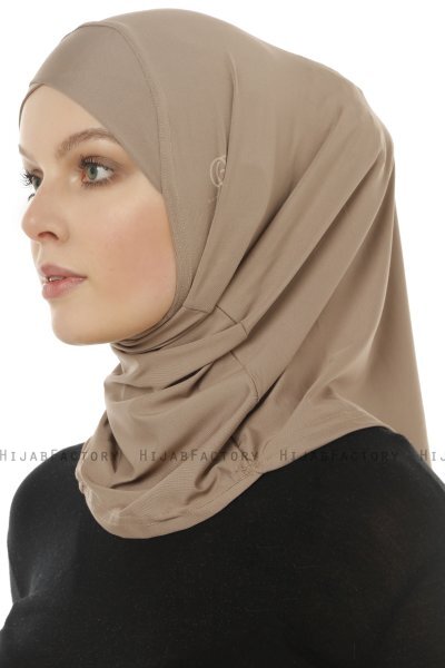 Micro Cross - Mørk Taupe One-Piece Hijab